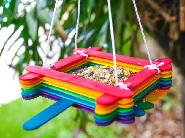 Craft Stick Bird Feeder